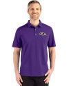 Baltimore Ravens Cutter & Buck Advantage Refresh Epic Confidence Recycled Mens Tri-Blend Pique Polo College Purple Front Thumbnail Image