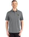 New Orleans Saints NFL Helmet Cutter & Buck Advantage Refresh Epic Confidence Recycled Mens Tri-Blend Pique Polo Elemental Grey Front Thumbnail Image
