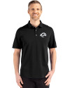 Los Angeles Rams Mono Cutter & Buck Advantage Refresh Epic Confidence Recycled Mens Tri-Blend Pique Polo Black Front Thumbnail Image