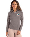 Miami Dolphins Cutter & Buck Coastline Epic Comfort Recycled Women’s Quarter Zip Elemental Grey Front Thumbnail Image