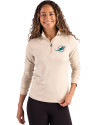 Miami Dolphins Cutter & Buck Coastline Epic Comfort Recycled Women’s Quarter Zip Wheat Front Thumbnail Image