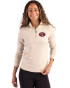 San Francisco 49ers Historic Cutter & Buck Coastline Epic Comfort Recycled Women’s Quarter Zip Wheat Front Thumbnail Image