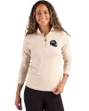 Denver Broncos NFL Helmet Cutter & Buck Coastline Epic Comfort Recycled Women’s Quarter Zip Wheat Front Thumbnail Image