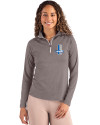 Detroit Lions Historic Cutter & Buck Coastline Epic Comfort Recycled Women’s Quarter Zip Elemental Grey Front Thumbnail Image