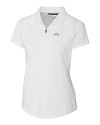 Los Angeles Chargers Cutter & Buck Forge Stretch Womens Short Sleeve Polo White Mannequin Thumbnail Image