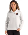 Washington Commanders NFL Helmet Cutter & Buck Roam Epic Versatility Recycled Womens Quarter Zip Pullover Solitare Front Thumbnail Image