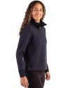 Tennessee Titans Cutter & Buck Roam Epic Versatility Recycled Womens Quarter Zip Pullover Navy Blue Side Thumbnail Image