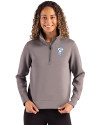 Tennessee Titans Historic Cutter & Buck Roam Epic Versatility Recycled Womens Quarter Zip Pullover Elemental Grey Front Thumbnail Image