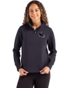 View image 4: Chicago Bears NFL Helmet Cutter & Buck Roam Recycled Buttery-Soft Knit Womens Quarter Zip Pullover Navy Blue Front