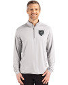 Chicago Bears Monochromatic Cutter & Buck Coastline Recycled Double Peached Mens Quarter Zip Pullover CONCRETE Front Thumbnail Image