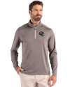 Tampa Bay Buccaneers NFL Helmet Cutter & Buck Coastline Epic Comfort Recycled Mens Quarter Zip Elemental Grey Front Thumbnail Image