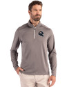 Denver Broncos NFL Helmet Cutter & Buck Coastline Epic Comfort Recycled Mens Quarter Zip Elemental Grey Front Thumbnail Image