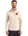 Denver Broncos Historic Cutter & Buck Coastline Epic Comfort Recycled Mens Quarter Zip Wheat Front Thumbnail Image