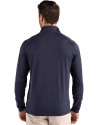Minnesota Vikings Americana Cutter & Buck Coastline Epic Comfort Recycled Mens Quarter Zip Navy Blue Back Thumbnail Image