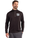 New York Giants Mono Cutter & Buck Coastline Epic Comfort Recycled Mens Quarter Zip Black Front Thumbnail Image