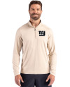 New York Giants Mono Cutter & Buck Coastline Epic Comfort Recycled Mens Quarter Zip Wheat Front Thumbnail Image