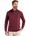Washington Commanders NFL Helmet Cutter & Buck Coastline Epic Comfort Recycled Mens Quarter Zip Bordeaux Front Thumbnail Image