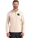 New York Jets NFL Helmet Cutter & Buck Coastline Epic Comfort Recycled Mens Quarter Zip Wheat Front Thumbnail Image