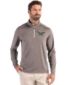 Philadelphia Eagles Historic -  Cutter & Buck Coastline Epic Comfort Recycled Mens Quarter Zip Elemental Grey Front Thumbnail Image