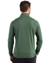 Philadelphia Eagles Historic -  Cutter & Buck Coastline Recycled Double Peached Mens Quarter Zip Pullover Hunter Green Back Thumbnail Image