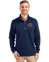 Chicago Bears Cutter & Buck Traverse Stretch Eco Quarter Zip Mens Pullover Liberty Navy Front Thumbnail Image