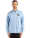 Los Angeles Chargers NFL Helmet Cutter & Buck Coastline Epic Comfort Recycled Mens Quarter Zip Atlas Light Blue Front Thumbnail Image