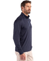 Chicago Bears Cutter & Buck Coastline Epic Comfort Recycled Mens Quarter Zip Navy Blue Side Thumbnail Image