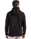 Clique Powder Recycled Fleece Mens Half Zip Hooded Pullover Black Back Thumbnail Image