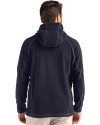 Clique Powder Recycled Fleece Mens Half Zip Hooded Pullover Dark Navy Back Thumbnail Image