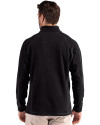Clique Powder Recycled Fleece Mens Quarter Zip Pullover Black Back Thumbnail Image