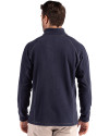 Clique Powder Recycled Fleece Mens Quarter Zip Pullover Dark Navy Back Thumbnail Image