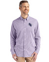 Stephen F Austin Lumberjacks Cutter & Buck Skyline Epic Confidence Recycled Gingham Mens Big & Tall Long Sleeve Dress Shirt College Purple/White Front Thumbnail Image