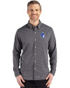 Duke Blue Devils - Cutter & Buck Skyline Epic Confidence Recycled Gingham Mens Big & Tall Long Sleeve Dress Shirt Black/Elemental Grey Front Thumbnail Image