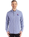 Louisiana Tech Bulldogs Cutter & Buck Skyline Epic Confidence Recycled Gingham Mens Big & Tall Long Sleeve Dress Shirt Tour Blue/White Front Thumbnail Image