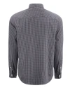 Ohio State Buckeyes Alumni- Cutter & Buck Skyline Epic Confidence Recycled Gingham Mens Big & Tall Long Sleeve Dress Shirt Black/Elemental Grey Mannequin Back Thumbnail Image