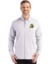 Oregon Ducks Cutter & Buck Skyline Epic Confidence Recycled Gingham Mens Big & Tall Long Sleeve Dress Shirt Concrete/White Front Thumbnail Image