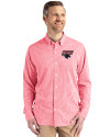 Clark Atlanta Panthers Cutter & Buck Skyline Epic Confidence Recycled Gingham Mens Big & Tall Long Sleeve Dress Shirt Red/White Front Thumbnail Image