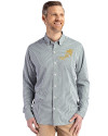 NDSU Bison Vintage Cutter & Buck Skyline Epic Confidence Recycled Gingham Mens Big & Tall Long Sleeve Dress Shirt Hunter/White Front Thumbnail Image