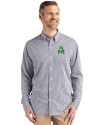 Marshall Thundering Herd College Vault Cutter & Buck Skyline Epic Confidence Recycled Gingham Mens Big & Tall Long Sleeve Dress Shirt Black/White Front Thumbnail Image