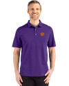 Clemson Tigers Cutter & Buck Advantage Refresh Epic Confidence Recycled Mens Tri-Blend Pique Polo College Purple Front Thumbnail Image