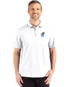 Kansas Jayhawks Alumni Cutter & Buck Advantage Refresh Epic Confidence Recycled Mens Tri-Blend Pique Polo White Front Thumbnail Image