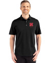 Nebraska Cornhuskers Alumni Cutter & Buck Advantage Refresh Epic Confidence Recycled Mens Tri-Blend Pique Polo Black Front Thumbnail Image
