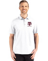Texas A&M Aggies Alumni Cutter & Buck Advantage Refresh Epic Confidence Recycled Mens Tri-Blend Pique Polo White Front Thumbnail Image