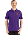 View image 7: Clemson Tigers Alumni Cutter & Buck Advantage Refresh Recycled Cotton-Blend Pique Mens Polo College Purple Front