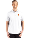 View image 16: Clemson Tigers Alumni Cutter & Buck Advantage Refresh Recycled Cotton-Blend Pique Mens Polo White Front