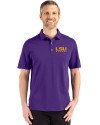 LSU Tigers Alumni Cutter & Buck Advantage Refresh Epic Confidence Recycled Mens Tri-Blend Pique Polo College Purple Front Thumbnail Image