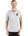 Washington State Cougars Cutter & Buck Advantage Refresh Epic Confidence Recycled Mens Tri-Blend Pique Polo CONCRETE Front Thumbnail Image