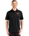 Louisville Cardinals Cutter & Buck Advantage Refresh Epic Confidence Recycled Mens Tri-Blend Pique Polo Black Front Thumbnail Image