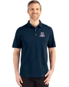 Arizona Wildcats Cutter & Buck Advantage Refresh Epic Confidence Recycled Mens Tri-Blend Pique Polo Liberty Navy Front Thumbnail Image
