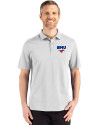View image 4: SMU Mustangs Cutter & Buck Advantage Refresh Recycled Cotton-Blend Pique Mens Polo CONCRETE Front